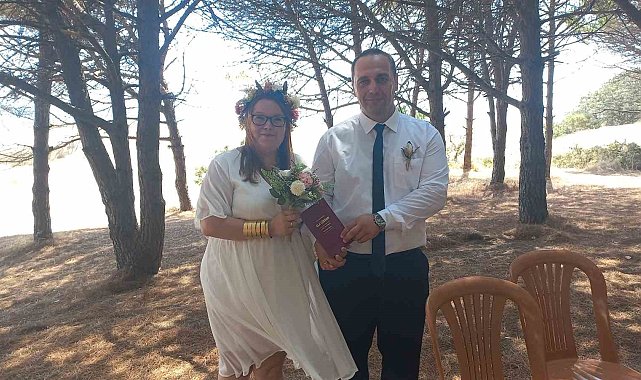 Saros Körfezi'nde nikah kıydılar