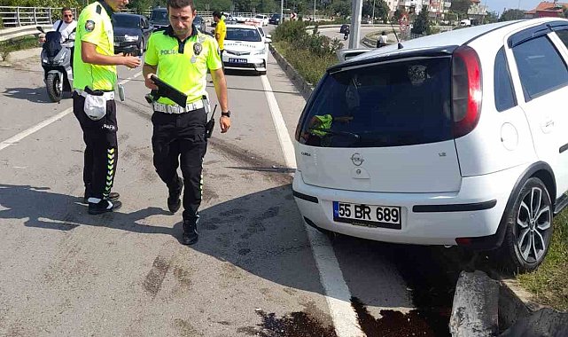 Sinop'ta otomobil refüje çıktı: 1 yaralı