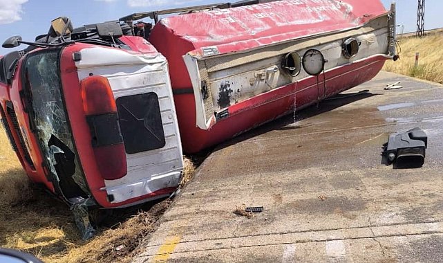 Siverek'te itfaiye aracı kaza yaptı: 3 itfaiye eri yaralı