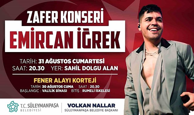 Süleymanpaşa'da 30 Ağustos kutlamaları