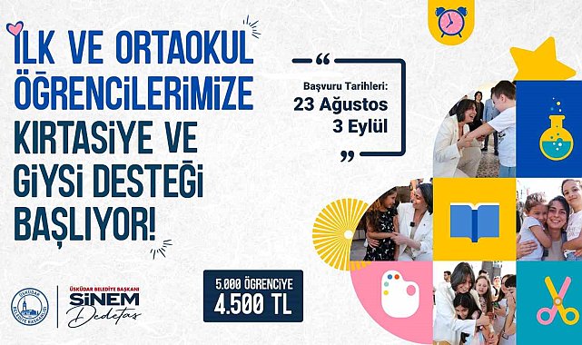Üsküdar'da ilk ve orta öğretim öğrencilerine kırtasiye ve giyim desteği başlıyor