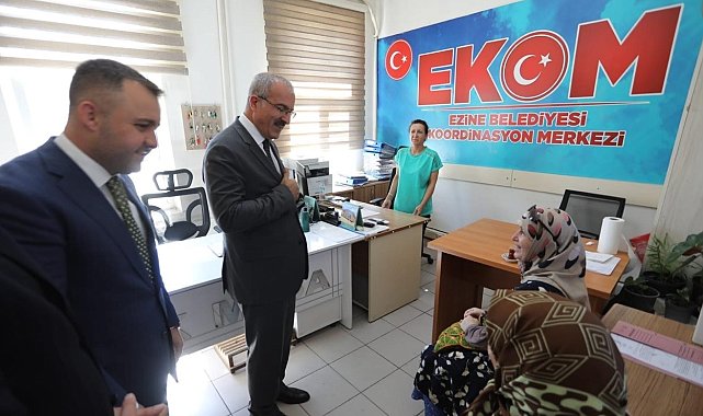 Vali Ömer Toraman'dan, Ezine Belediye Başkanı Güray Yüksel'e iade-i ziyaret