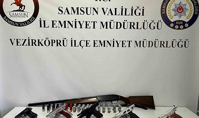 Samsun'da huzur uygulamasında 5 adet tabanca ele geçirildi