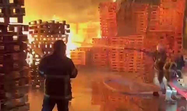 Adana'da palet fabrikasında yangın