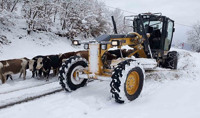 Amasya'da 107 köy yolu kar yağışından ulaşıma kapandı