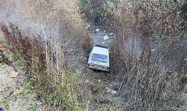 Amasya'da otomobil çayın kıyısına uçtu