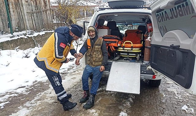 Amasya'da yaylada mahsur kalan vatandaşı acil sağlık ekibi kurtardı