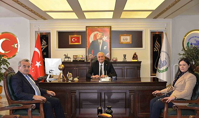 Başkan Bakkalcıoğlu'na, Kaymakam Öztürk ve Kaymakam Refiki Görentaş'tan ziyaret