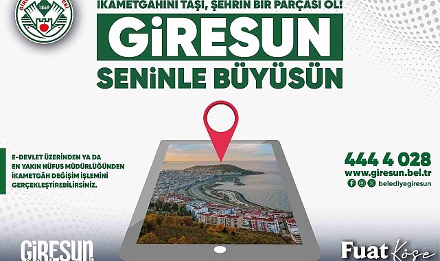 Başkan Köse'den Giresunlulara çağrı: "İkametgahınızı şehir merkezine taşıyın"