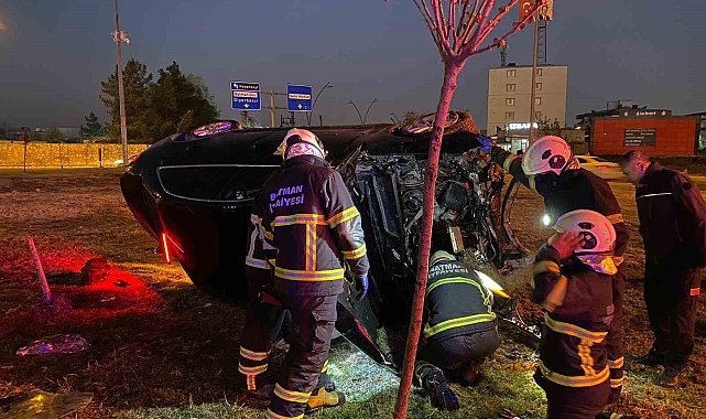 Batman'da kontrolden çıkan otomobil takla attı: 1 yaralı