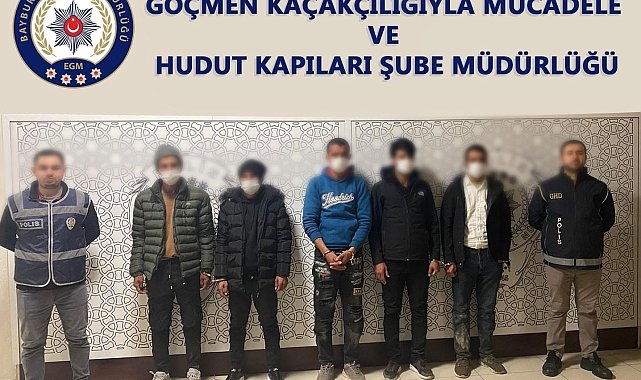 Bayburt'ta 11 düzensiz göçmenle birlikte 6 organizatör yakalandı