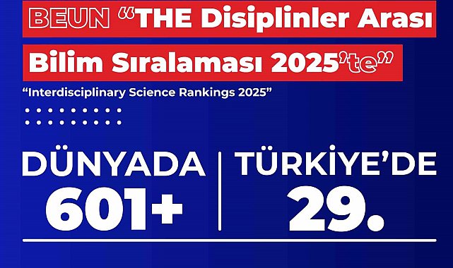 BEUN, THE 2025 yılı disiplinler arası bilim sıralamasında dünyanın eni iyi üniversiteleri arasında yer aldı