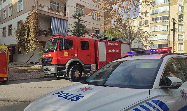Konya'da apartmanın bodrumunda çıkan yangın paniğe neden oldu