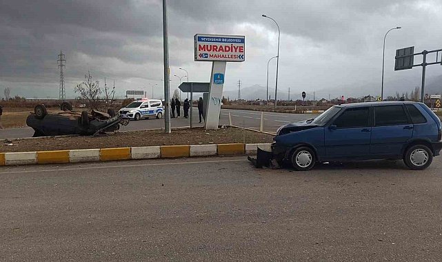 Konya'da iki otomobil çarpıştı: 1 yaralı