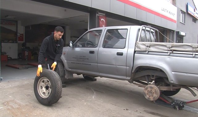 Kütahya'da lastikçilerde yoğunluk