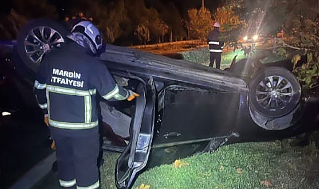 Mardin'de otomobil takla attı: 1'i ağır 5 yaralı