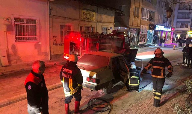 Otomobilde çıkan yangın korkuttu