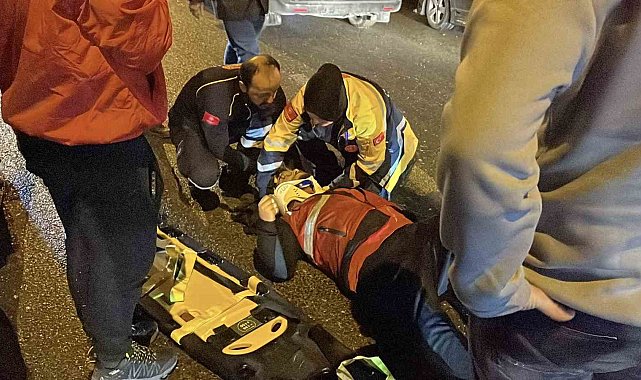 Sokak köpeğine çarpmamaya çalışırken motosikleti ile savrulan kurye yaralandı