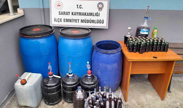 Tekirdağ'da 386 litre kaçak içki ele geçirildi