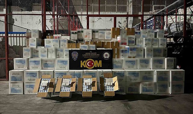 Adana'da 12 milyon kaçak makaron ve 567 litre kaçak alkol ele geçirildi