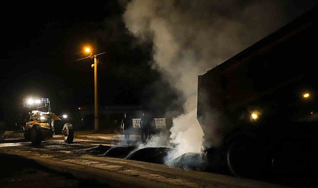 Altyapısı tamamlanan caddeye 750 ton asfalt