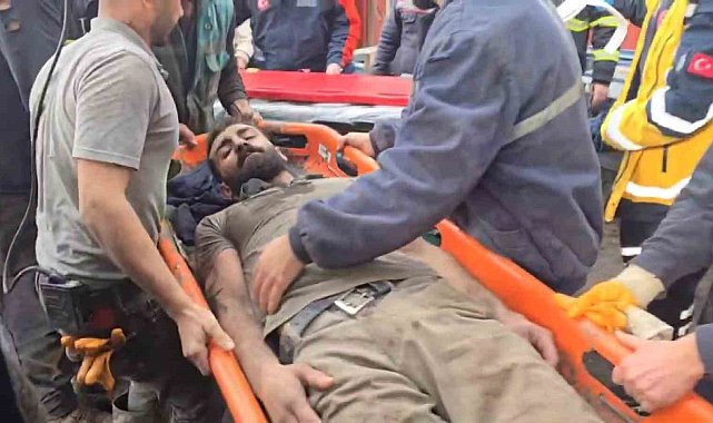 Amasya'da göçükten kurtarılan madenci hastaneye kaldırıldı