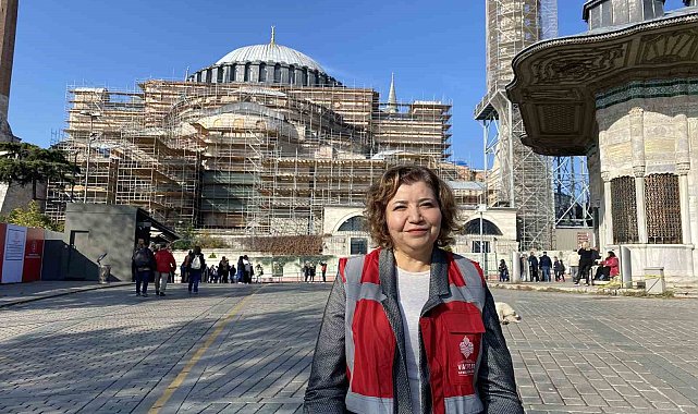 Ayasofya'da dev iskele kuruldu: Bin 500 yıllık cami niteliksiz sıvalardan arındırılacak
