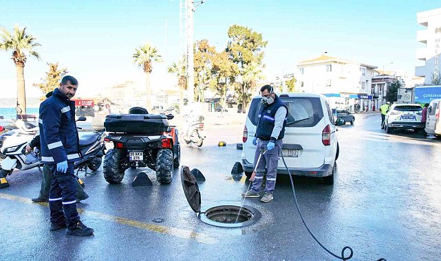 Ayvalık'ta kışlık ilaçlama çalışmaları yapıldı