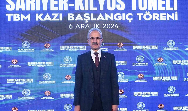 Bakan Uraloğlu: "Sarıyer-Kilyos Tüneli, karayollarında tünel açma makinesi TBM'in ilk kez kullanıldığı projedir"