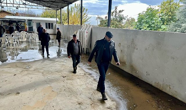 Başkan Zencirci, su basan düğün salonunda incelemelerde bulundu