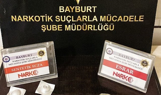 Bayburt'ta bir miktar uyuşturucu ele geçirildi