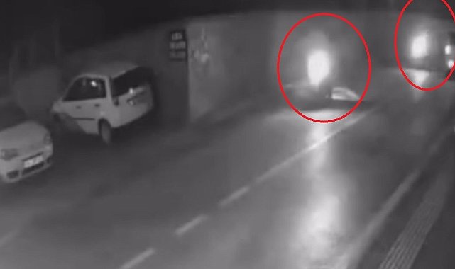 Bursa'da 2 motosikletin karıştığı ilginç kaza kamerada