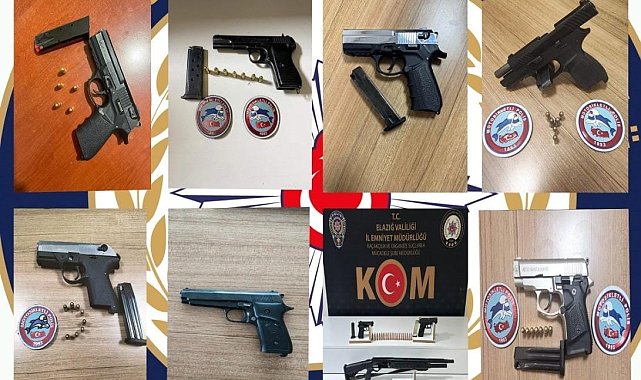 Elazığ'da ruhsatsız silah taşıyan 22 kişi yakalandı