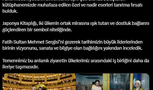 Emine Erdoğan'dan Japonya Veliaht Prensesi Akishino ile görüşmesine ilişkin paylaşım: