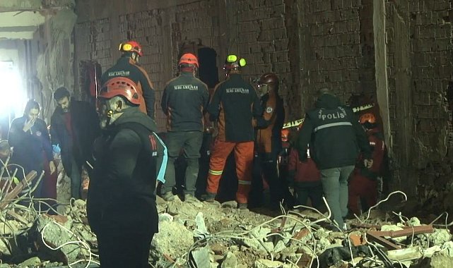 Güngören'de çöken binada enkaz altında kalan işçiye ulaşıldı