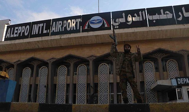 Halep'te muhaliflerin eline geçen uluslararası havalimanı görüntülendi