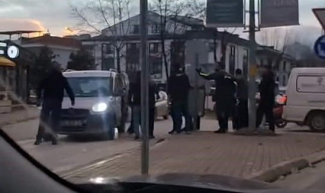 İnegöl'de trafik kavgası kameraya yansıdı