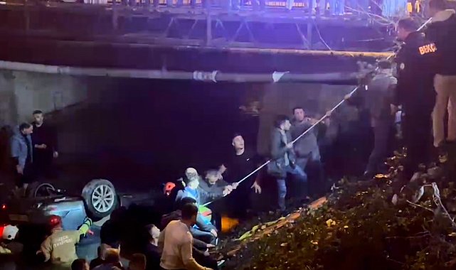 Kontrolden çıkan otomobil dereye uçtu: 3 yaralı