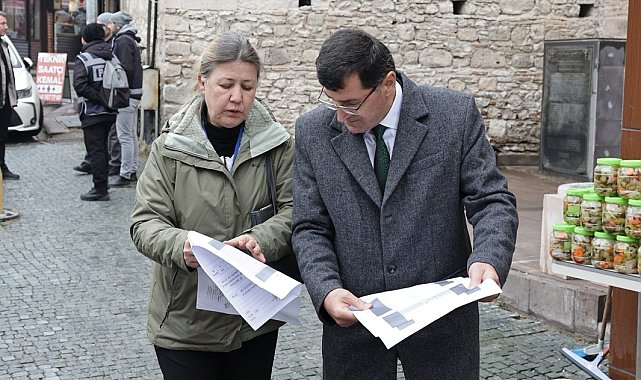 Kütahya Belediye Başkanı Kahveci'den tarihi mekânlarda inceleme