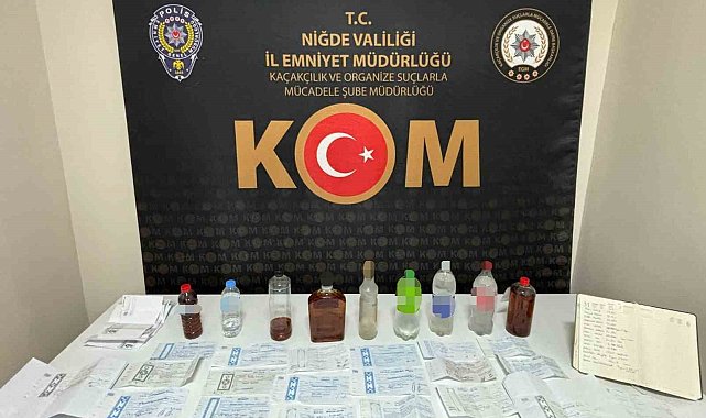 Niğde'de sahte alkol satışı ve tefecilik yapan şahıslara operasyon