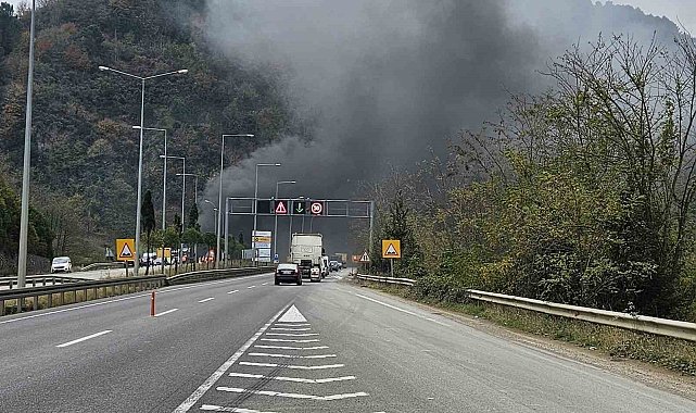 Ordu'da tünelde yangın: Trafik yarım saat durdu