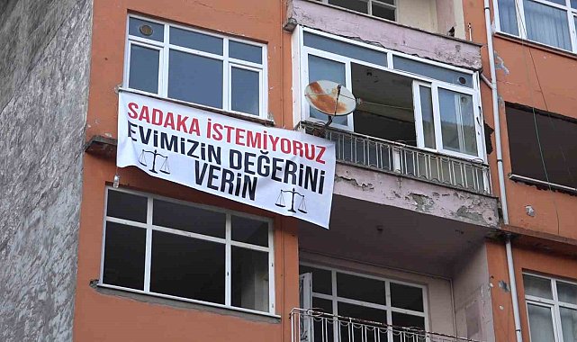Rize'de kamulaştırma bedeline pankartlı tepki