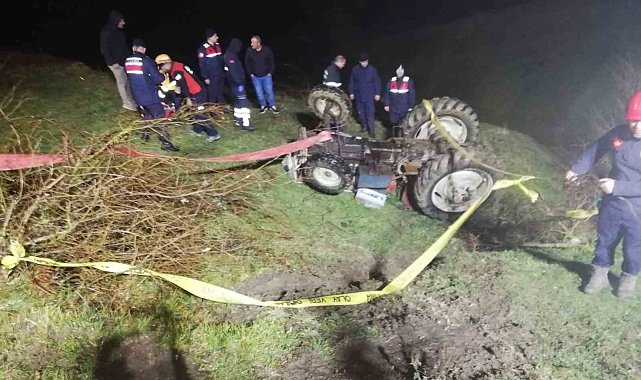 Samsun'da traktör devrildi: 1 ölü