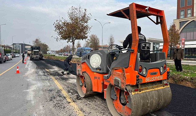 Serdivan'da yol çalışmaları sürüyor