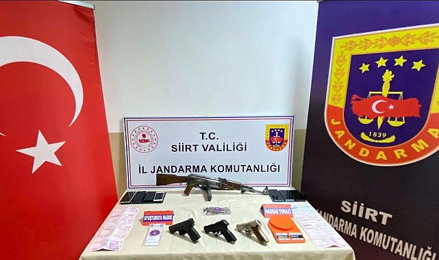 Siirt'te silah ve uyuşturucu madde ele geçirildi: 2 gözaltı