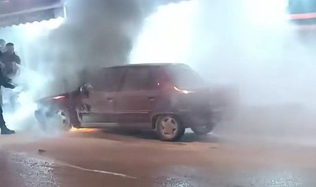 Sinop'ta araç yangını