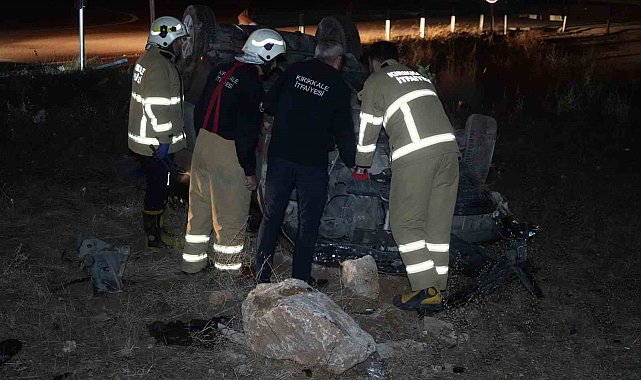 Takla atan otomobilin sürücüsü kaza sonrası ortadan kayboldu