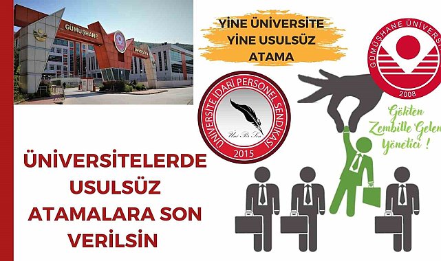 ÜNİPERSEN'den Gümüşhane Üniversitesi'ndeki atamalara tepki