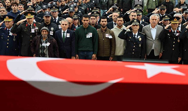 Uzman çavuşun çarpıp şehit ettiği polis memuru son yolculuğuna uğurlandı