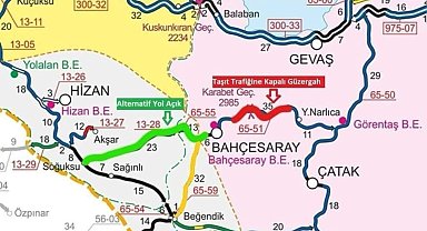 Van-Bahçesaray yolu kar ve tipi nedeniyle trafiğe kapatıldı